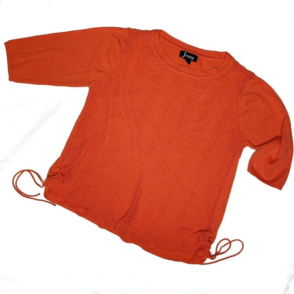 Orange Open Knit Sweater Size XL